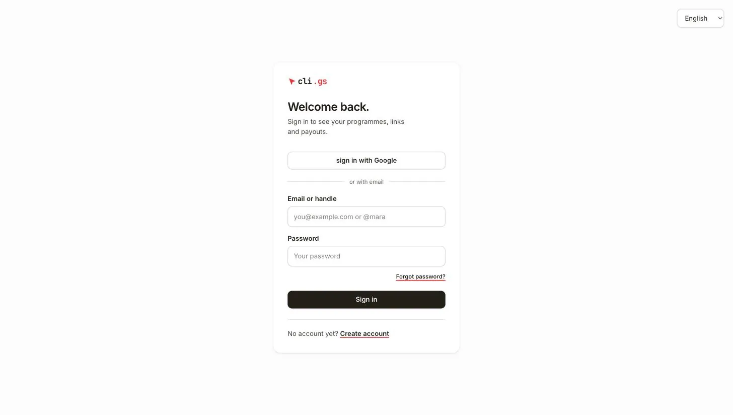 The sign-in page