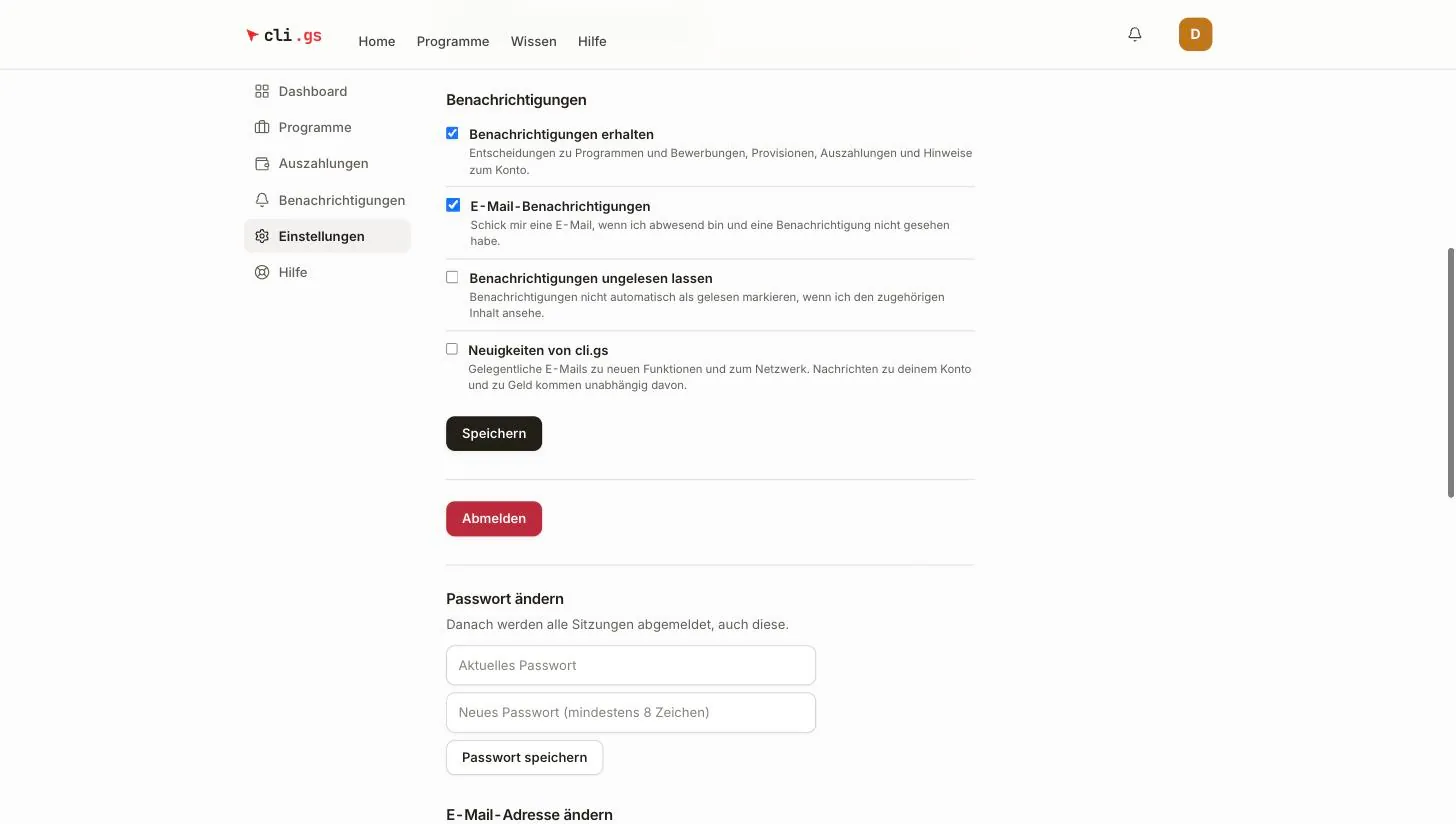 Benachrichtigungseinstellungen