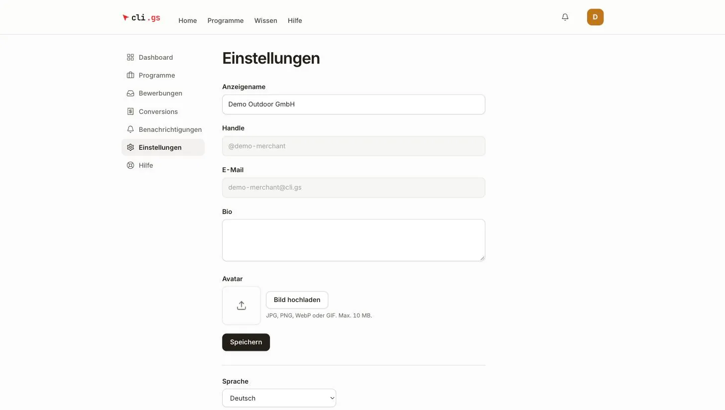 Die Einstellungen